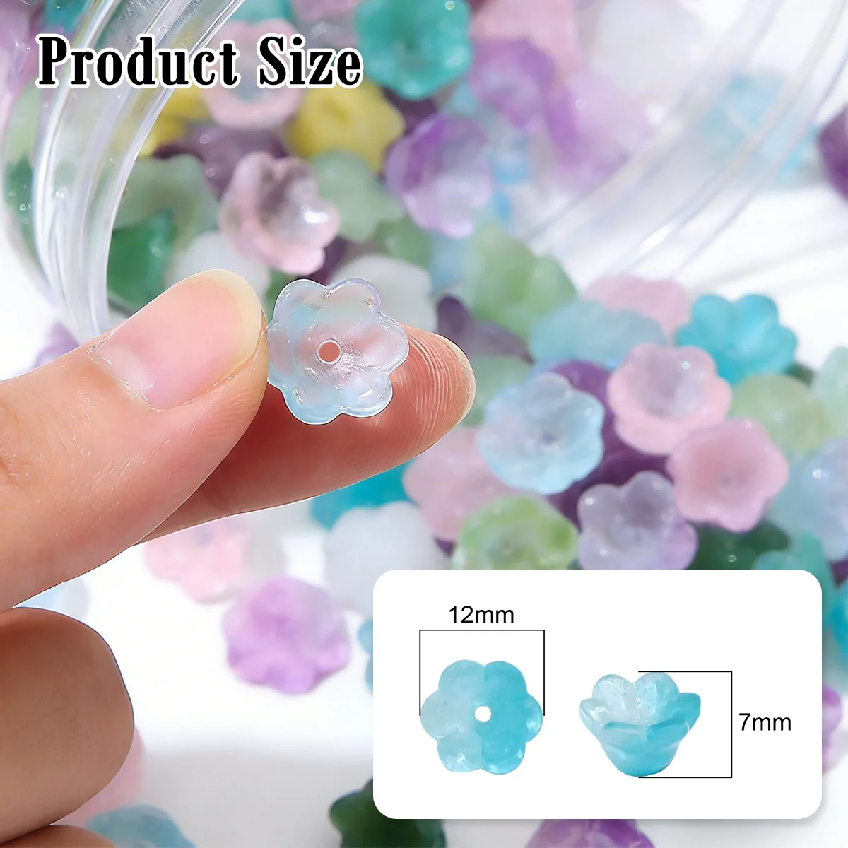 12x7mm Lily of the Valley Glass Flower Beads Gradient Jade Style Loose Beads for DIY Bracelet Necklace Jewelry Making 10pcs