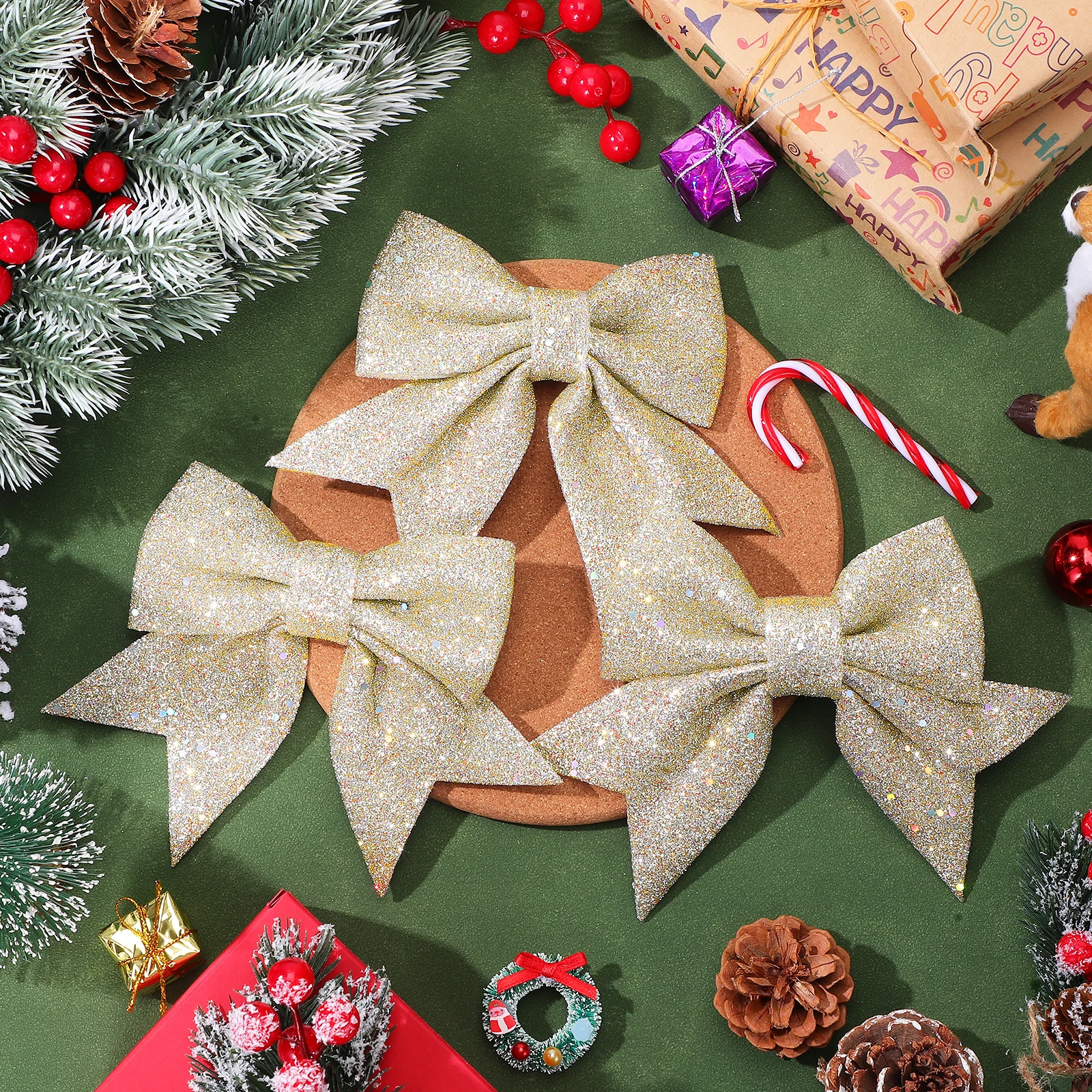 6 قطعة شجرة عيد الميلاد القوس الحلي حساسة زينة عيد الميلاد المعلقات المعلقة لقضاء عطلة حفل زفاف ديكور المنزل #1