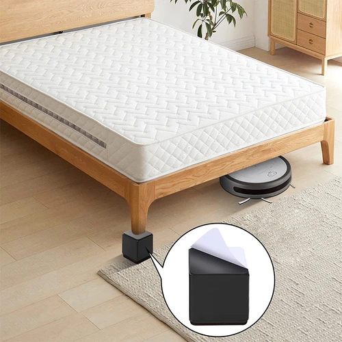 Imagen 2 del producto Muebles de cama elevadores cuadrados muebles de cama de acero sólido elevadores de postes protegen pisos antiarañazos madera y superficie de alfombra resistente
