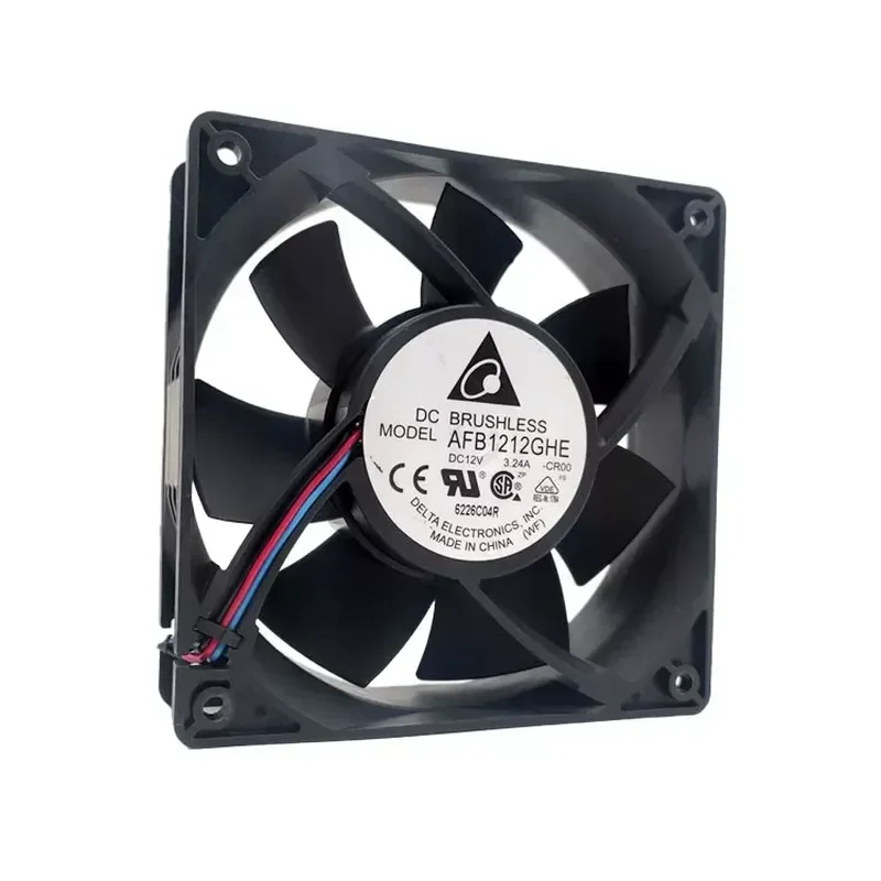 Original Delta AFB1212GHE 12038 12V 3.24A 12CM Cooling Fan for High Air Volume and Variable Speed Regulation