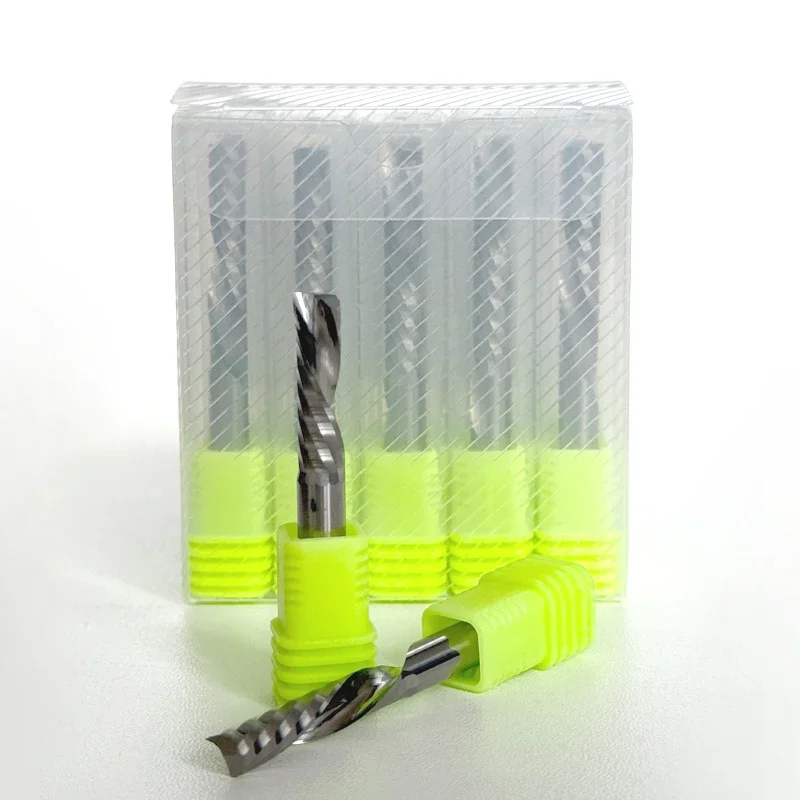 10pcs/Lot 3.175/4/5/6/8mm AAAAA Single Flute Left Spiral Milling Cutter - Down Cut CNC Carbide Router Bit End Mill