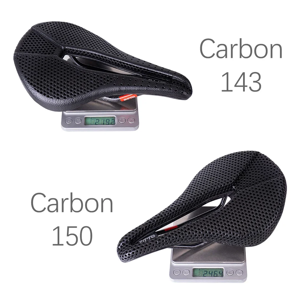 ZTTO Carbon Fiber Ultralight 3D Printed Bike Saddle Hollow Racing Comfortable Breathable Bicycle Seat MTB Mountain Road Cycling