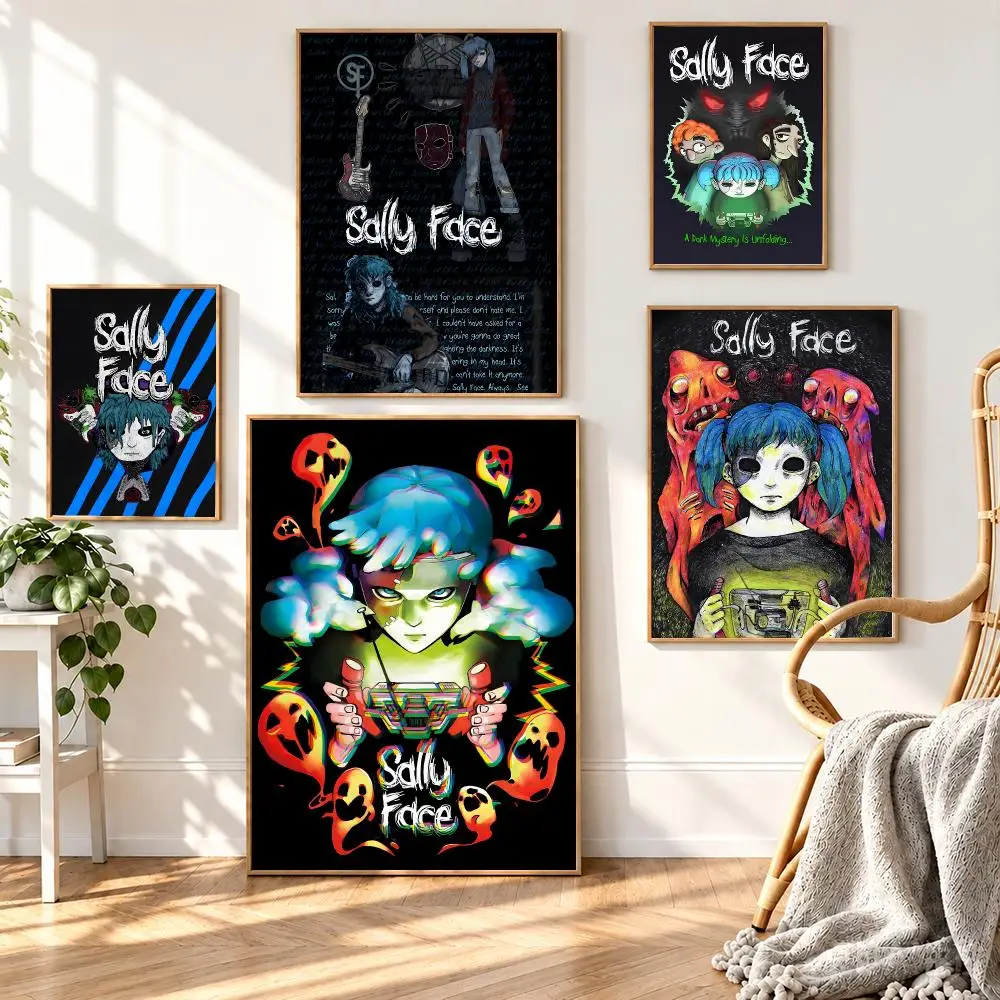 Sally Face Horror Game Poster HD poster wall art self-stick no-residue for home cafe office great gift