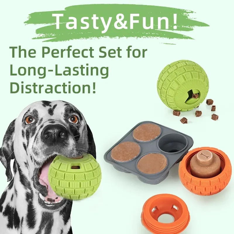 Dog Toys Treat Dispensing Rubber Frozen Treat Teeth Grinding Boredom Training Mental Enrichment Interactive Frozen Dog Lick