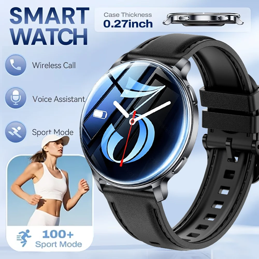 

Ultra Thin SmartWatch Slim Design,1.32" AMOLED Display,3ATMWaterproof, Wireless Call, Heart Rate, LEDflashlight,100+sports mode