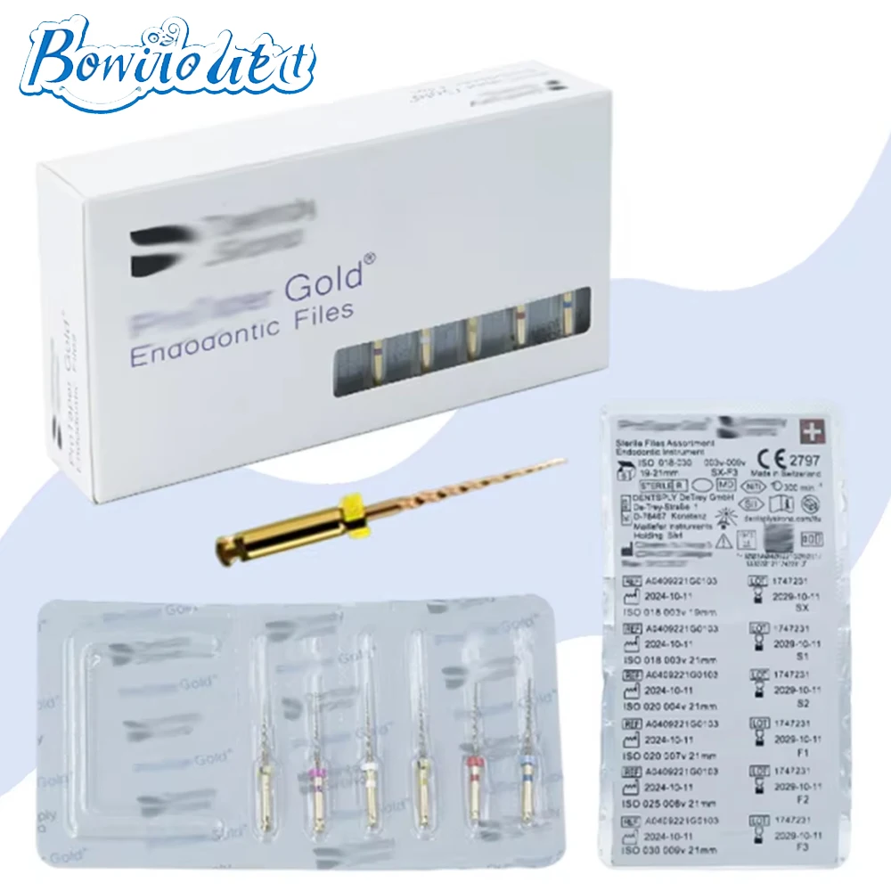 ملف Bonito لقناة جذر الأسنان NITI، مستدق اللبية الاحترافي، الملفات الذهبية، SX-F3، 21 مم، 25 مم، 31 مم، استخدام المحرك الدوار Endo، عبوة واحدة