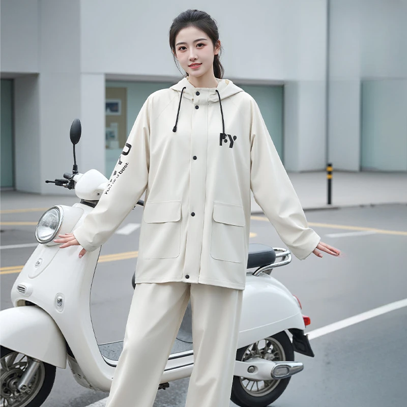 

Водонепроницаемый плащ, комплект дождевых штанов для мужчин и женщин, езда на мотоцикле, рыбалка, защищенный от портативный дизайн с разрезом