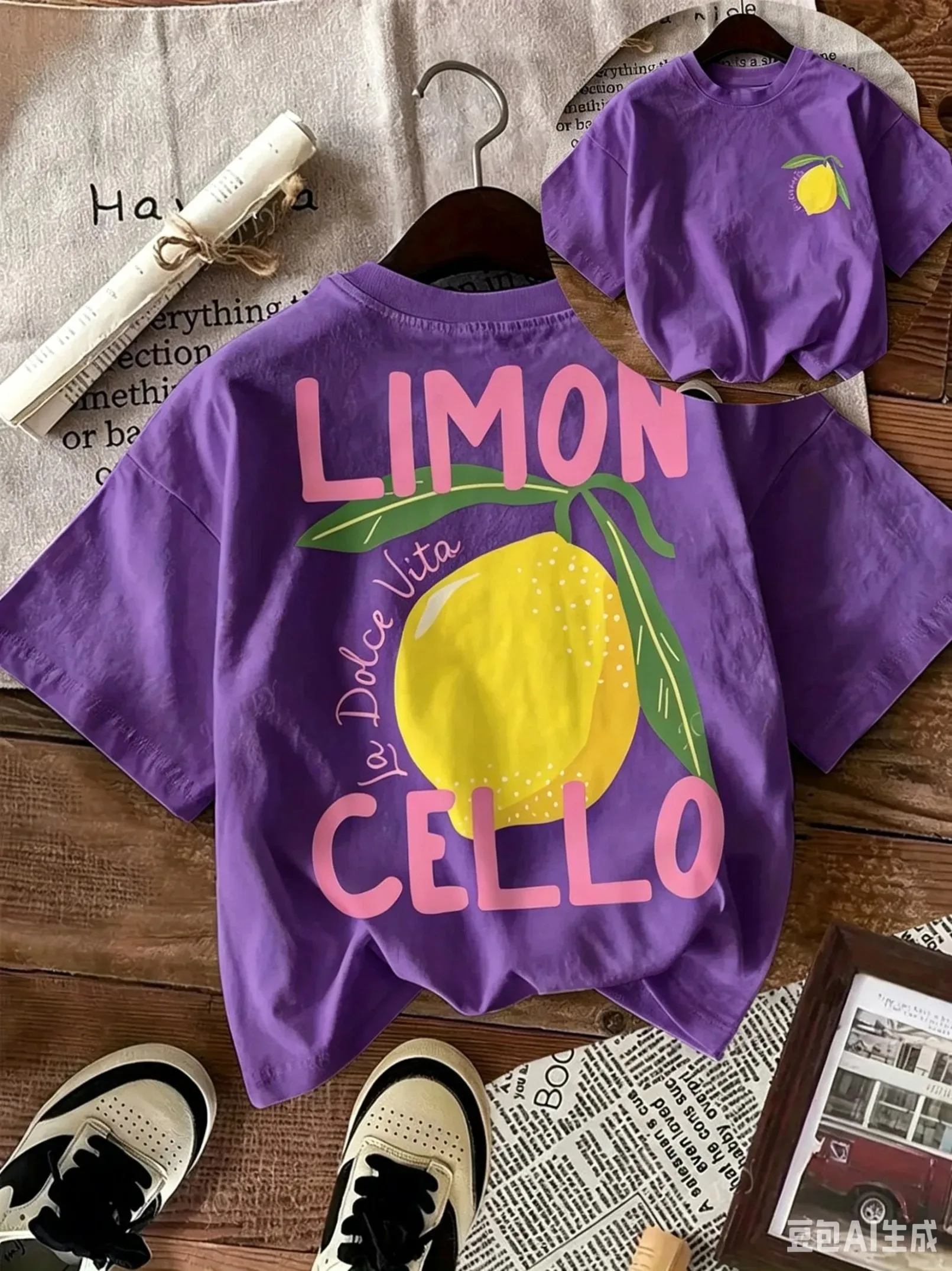 Neues Sommer-Baumwoll-T-Shirt für Kinder, lässiger Alltagsstil, atmungsaktiv und bequem, kurzärmelig, mit einem Cartoon-Zitronenmuster. – Detail 14