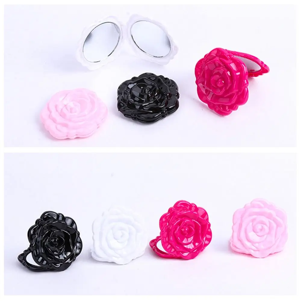 Miroir de maquillage fleur rose double face, mini miroir de poche, outil de beauté de voyage, cosmétique, déterminer la forme ronde