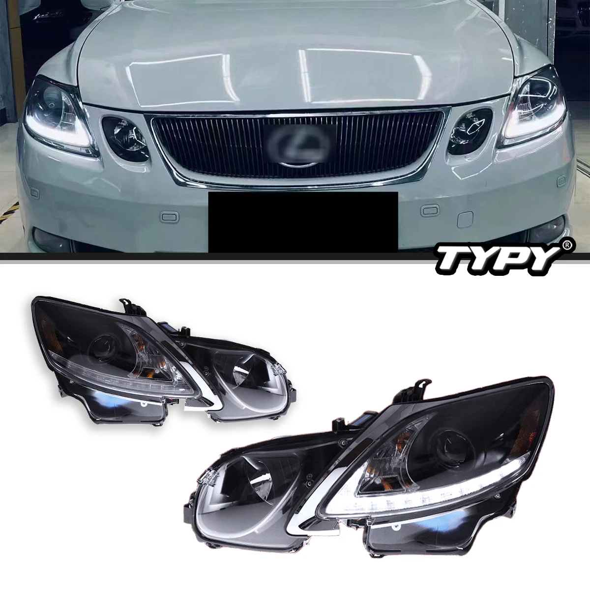 

Автомобильные фары TYPY для Lexus GS, 2004-2012, светодиодные линзы проектора «ангельские глазки», дневные ходовые огни, автомобильные аксессуары