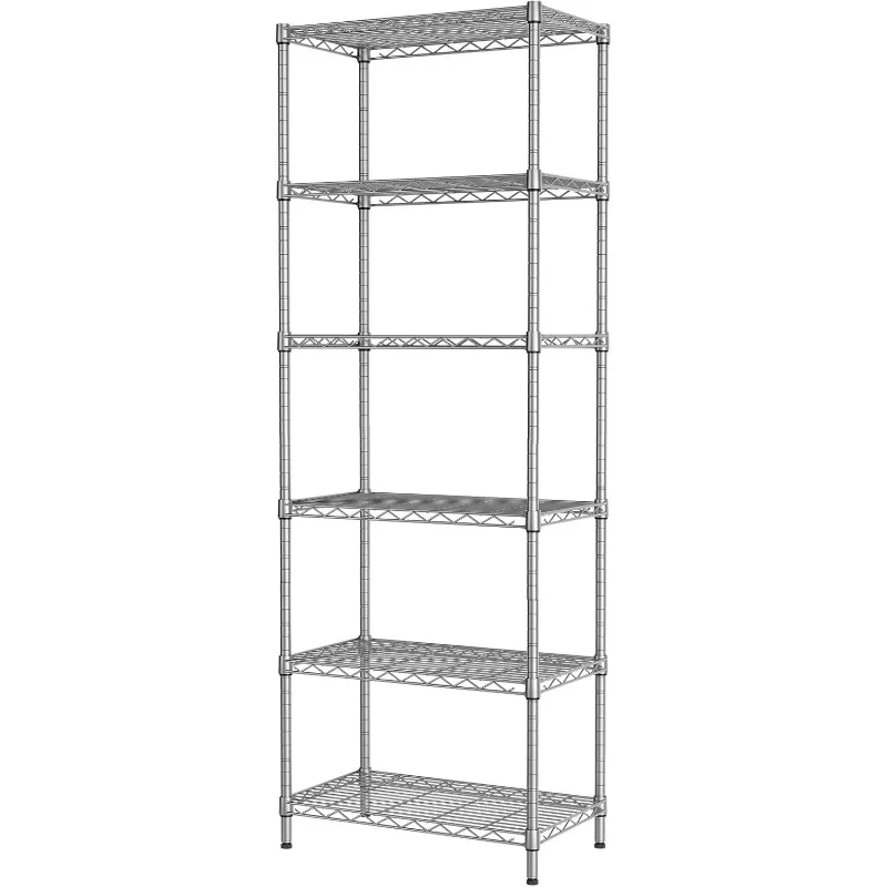 

6 Shelf Wire Shelving Unit Adjustable Metal Shelves Standing Bathroom Organizers and Storage Wire Closet Metal Pantry Kitchen