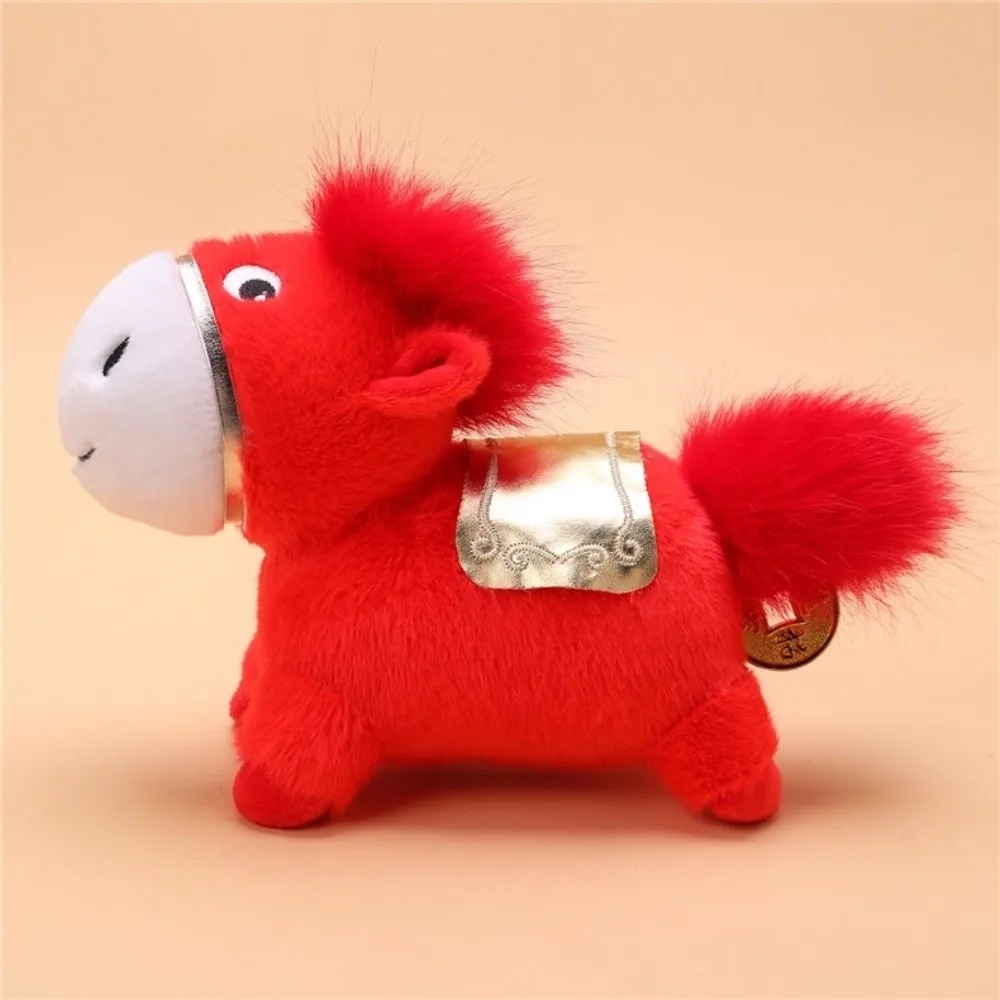 دمى التميمة 2026 الحصان أفخم دمية لطيف الإبداعية محظوظ الحصان ألعاب من القطيفة Kawaii رقيق زودياك المهر تمثال السنة الصينية الجديدة #4