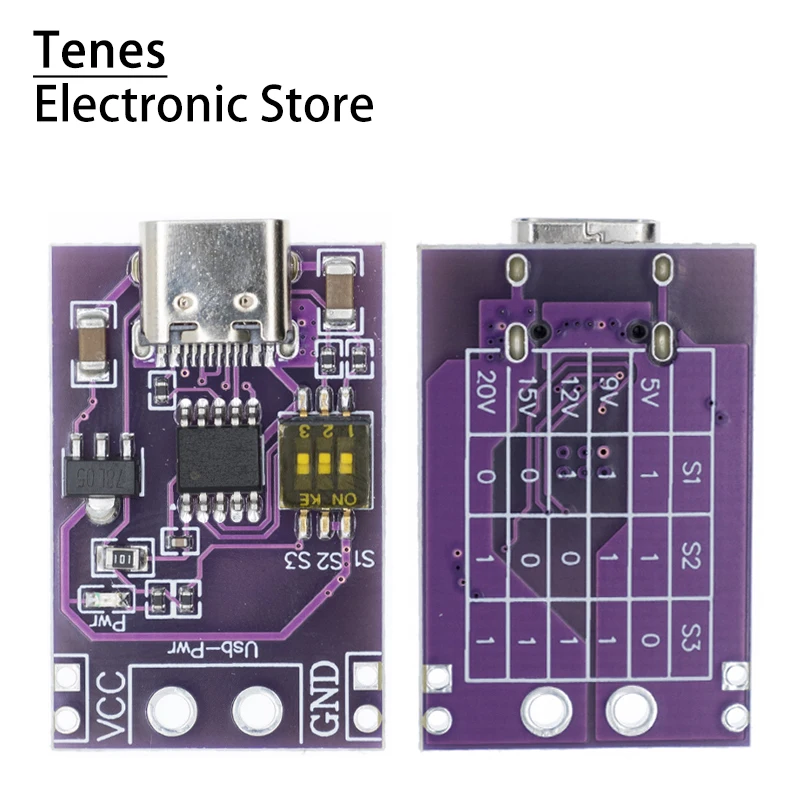 

CH224K Module Type-C PD/QC/AFC Fast Charge Trigger, DC Decoy Detector, 5V 9V 12V 15V 20V Output Polling Board for DIY Power Supp