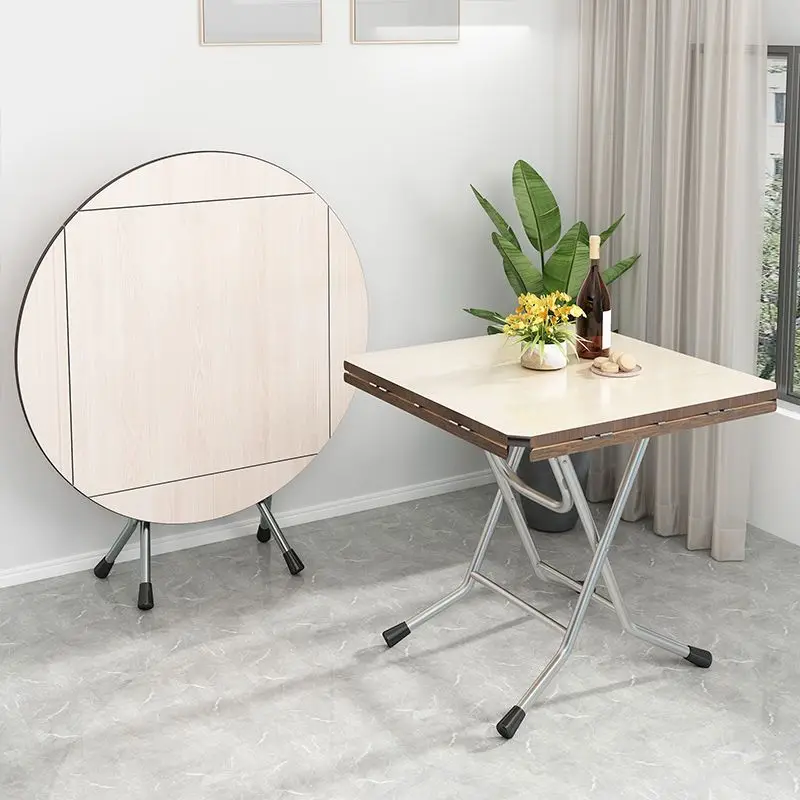 Folding Dining table Household foldable simple round table 4 people 8 small apartment foldable square