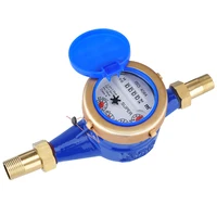 Compteur d'eau mécanique domestique à rotor humide et boîtier métallique, adapté à l'eau froide. Idéal pour les jardins, les maisons, etc. 6