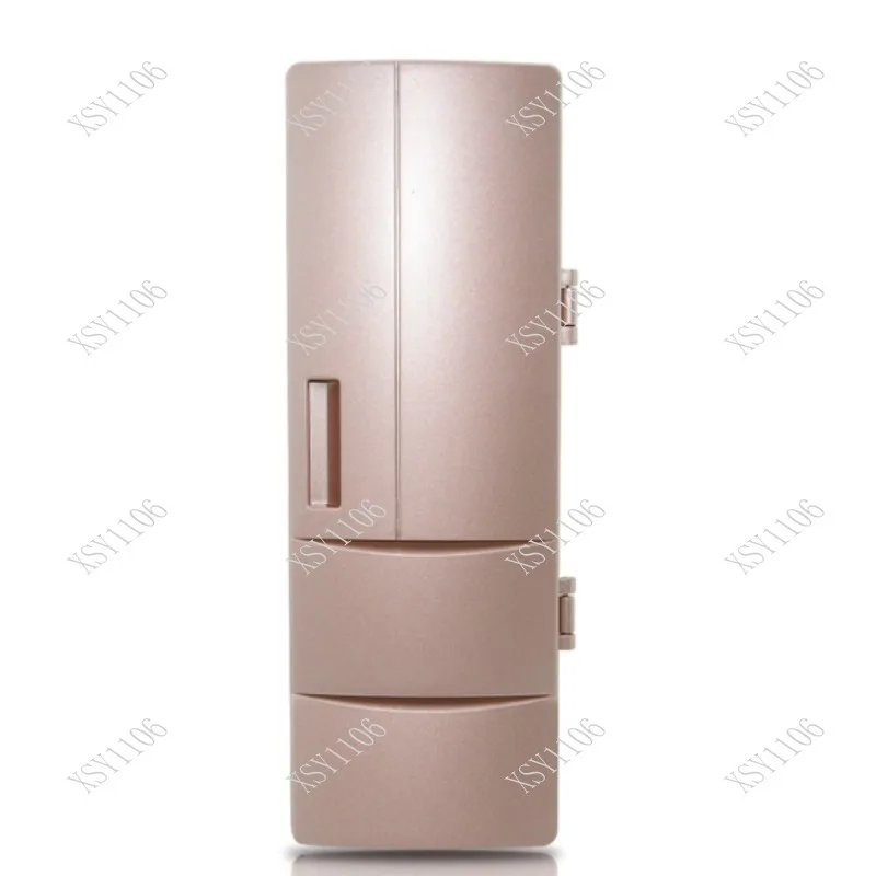 USB Mini Car Fridge Dual Use Heating & Cooling Small Portable Black/Silver with Cable Control Switch for Vehicle