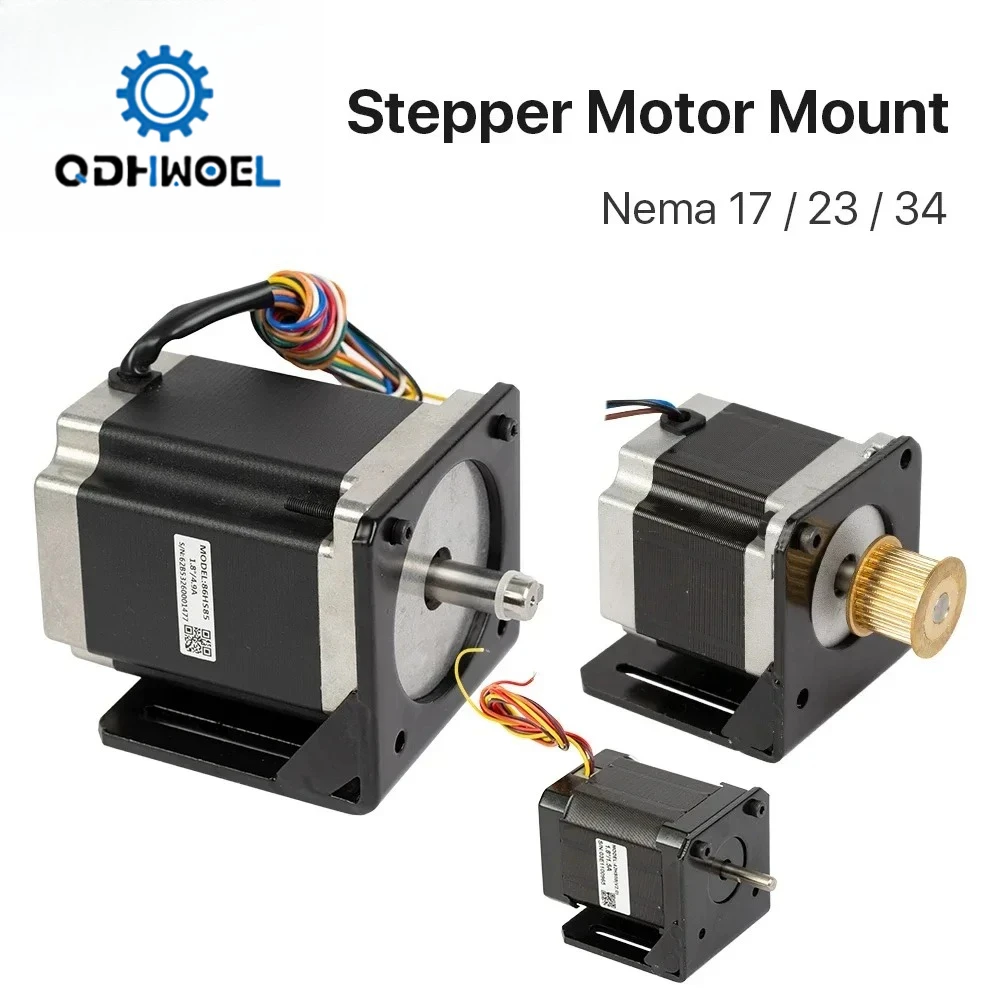 QDHWOEL Motor Base Mount For NEMA17 NEMA23 NEMA34 Stepper Motor Aluminum Fixed Seat Bracket Support
