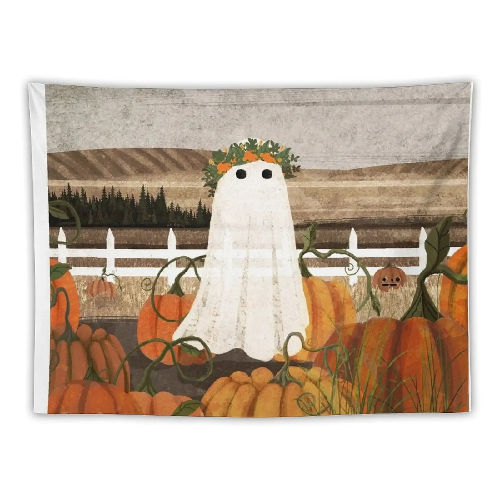 

There's a Ghost in the Pumpkins Patch Again... Tapestry Wall Deco Home Decorations Decoration For Bedroom Tapestry