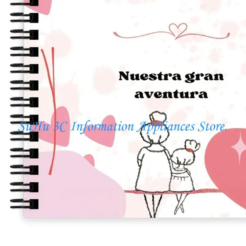 Diario Madre Hija en Español Cuaderno Diario Memoria con Encuadernación Doble Bobina