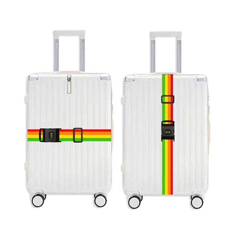 Durable Packing Belt Adjustable Suitcase Straps with Password Lock Cartoon Pattern Strap for Frequently Travellers