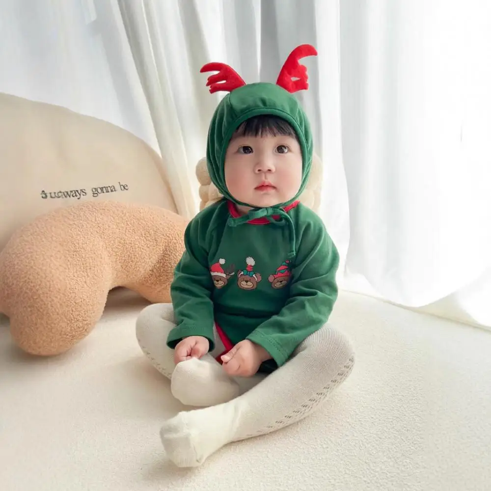 Baby Girls Clothes Christmas Santa Claus Elk Rompers Infants Clothes Boys Sets Match Bodysuit Toddler Girls Jumpsuit with Hat