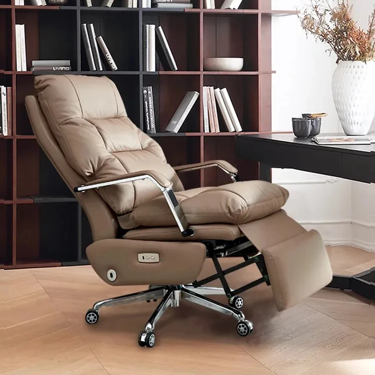 Grey Leather Big Boss Chair Multi-Function Recliner Chair Wholesale Electric Computer Chair For Work