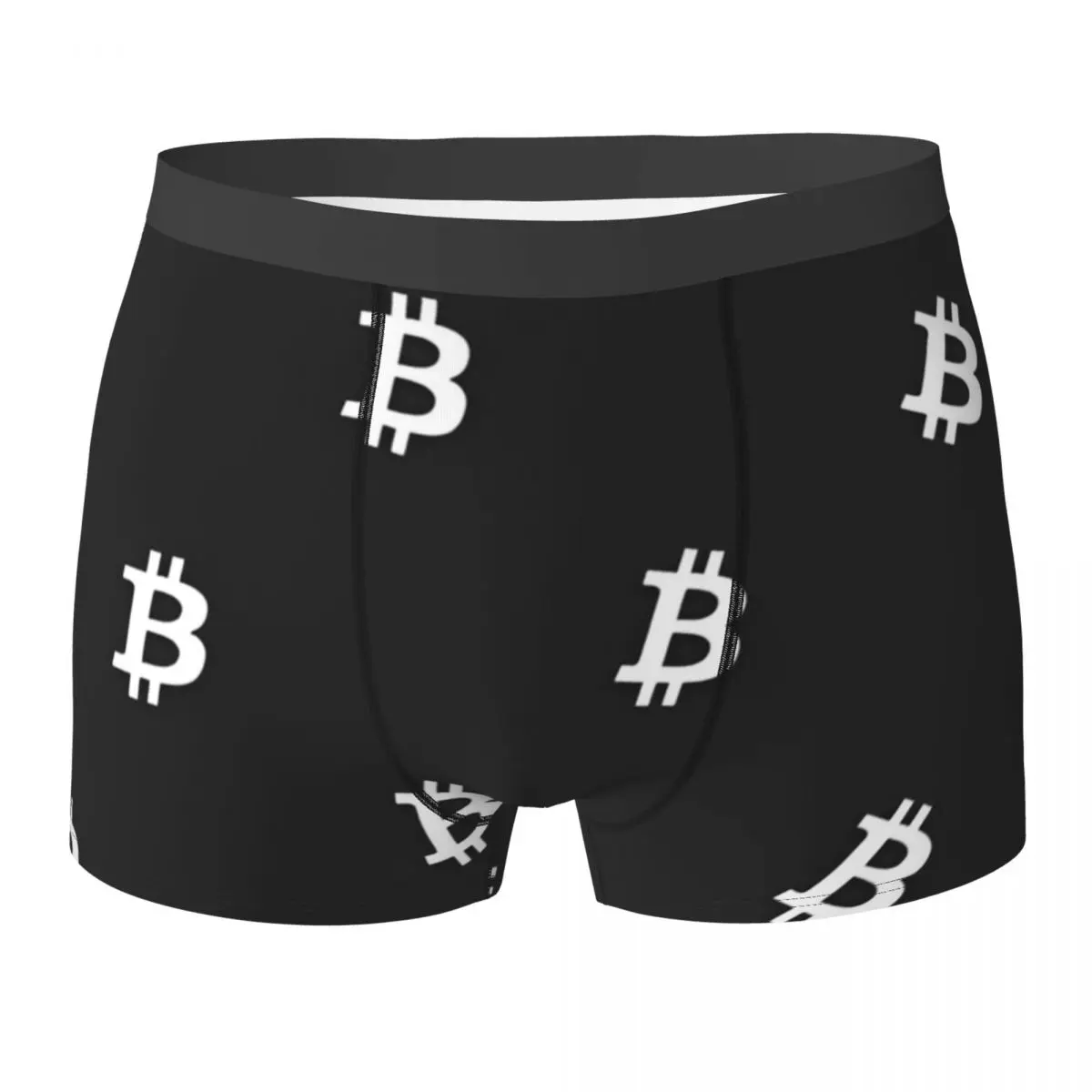 بيتكوين العملة المشفرة الملابس الداخلية بيتكوين BTC ثلاثية الأبعاد الحقيبة الساخن سراويل بوكسر الجمارك السراويل ملخصات مرونة الرجال السروال حجم كبير 2XL