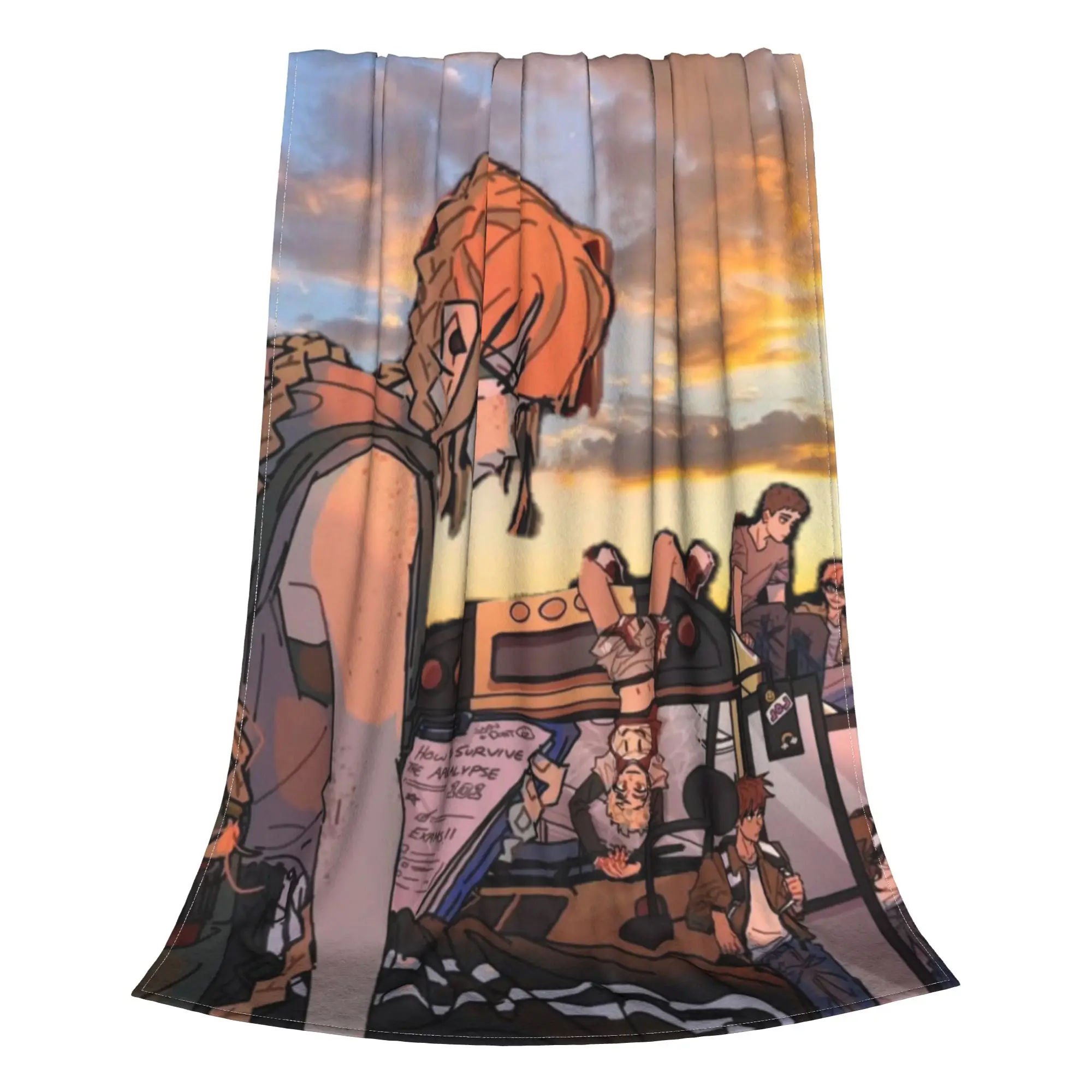 School Bus Graveyard Blanket Spring Autumn   Breathable Ultra-Soft Throw Blankets For Sofa Outdoor  Plush Thin Quilt