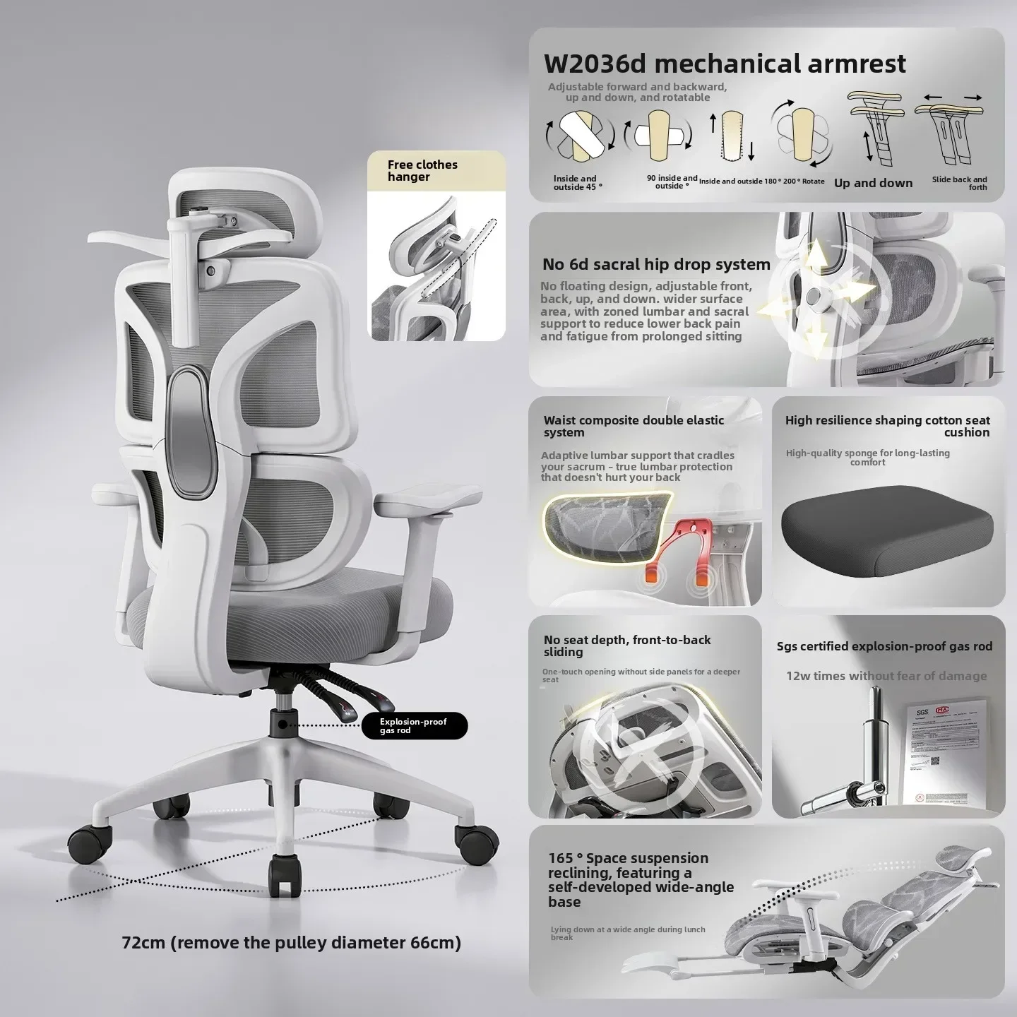 Exquisite Multi-functional Durable Ergonomic chair computer chair lying e-sports chair