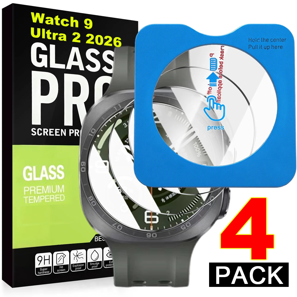 1-4 Peças de Vidro Temperado para Samsung Galaxy Watch 9 40/44mm Ultra 47mm 2026 HD Película Protetora de Tela Anti-Risco Fácil de Instalar