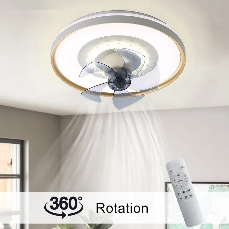 Modern rotating fan lamp Led 6-Speed Adjustable 360° dc ceiling fan 120W Stepless Dimmable Remote Control loft ventilation