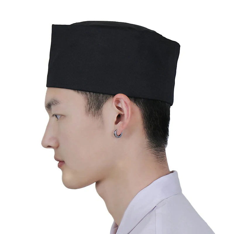 Catering Chef Hat for Men Sushi Restaurant Breathable No Eaves Cap Hotel Kitchen White Cook Hat BBQ Waiter Mesh Work Hat