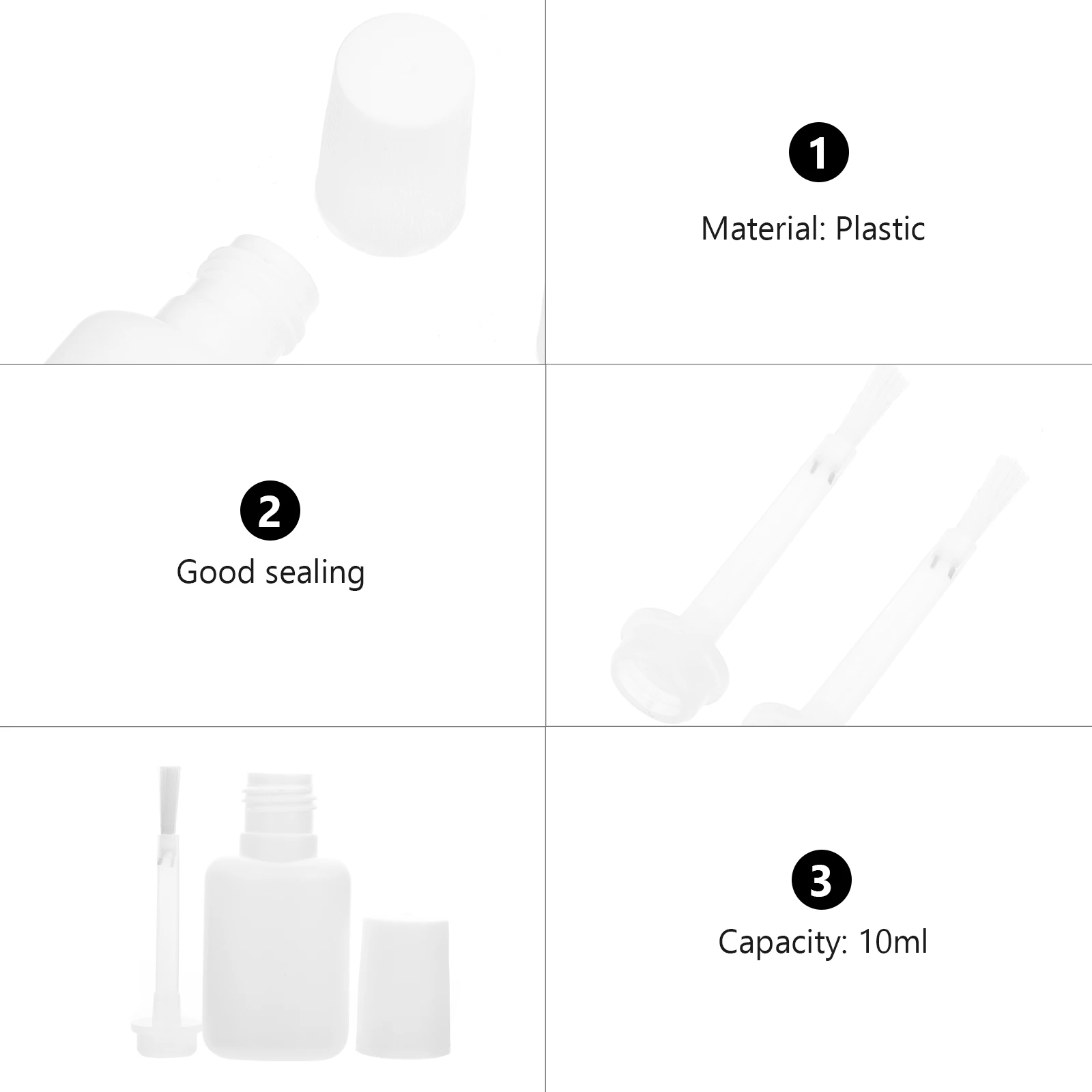 

11pcs Empty Jars Clear Sample DIY Filling Bottles With Brush Brush Reusable Manicure Clear Sample Bottles Travel Storage