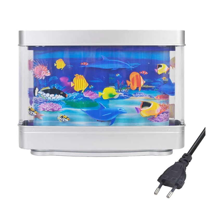 Artificial Tropical Fish Tank Lamp Aquarium Night Light Virtual Ocean Dynamic LED Table Lamp Room Decoration Gift