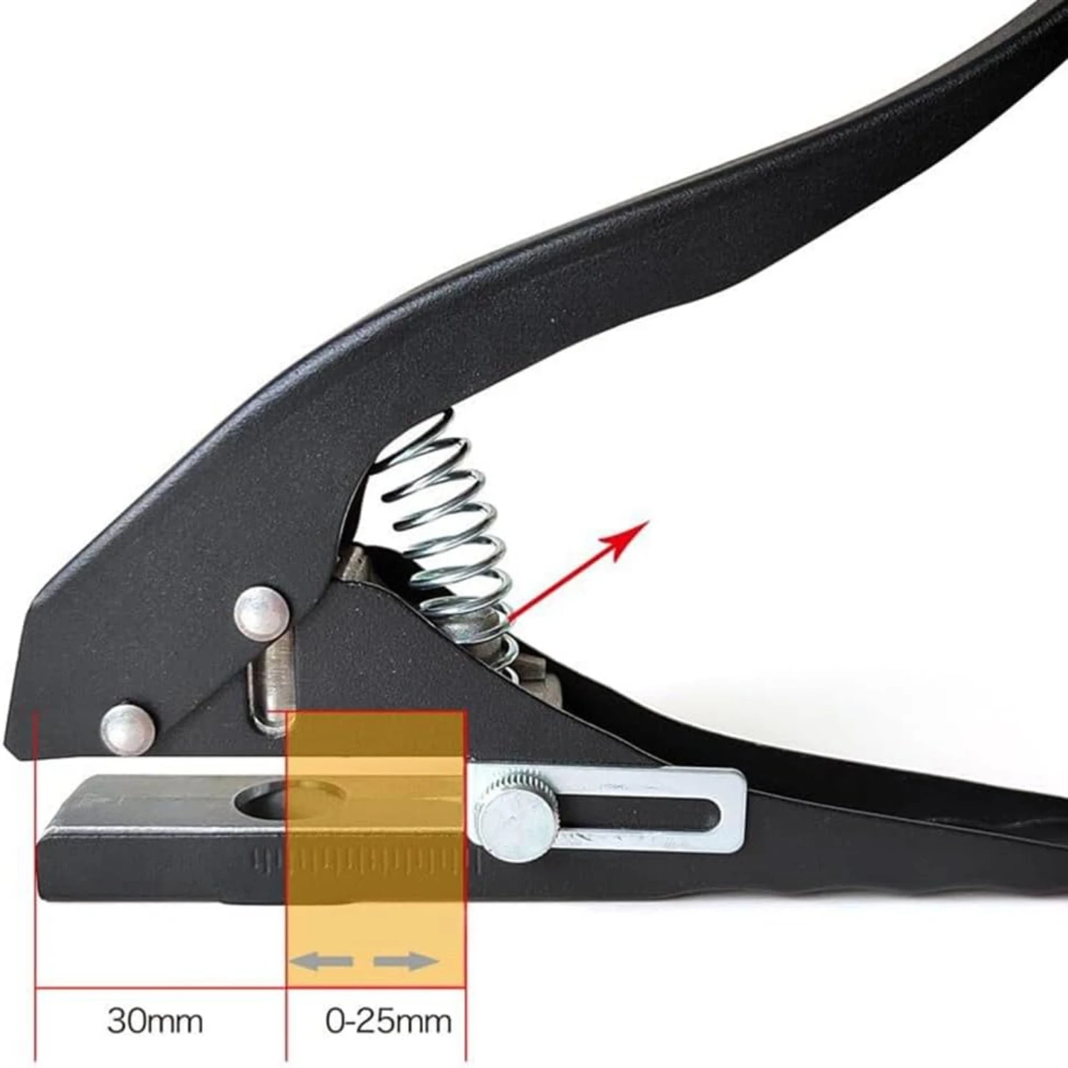 Efficient, versatile, and compact black hand-held paper punch for precise cutting - perfect tool for crafting, home office, and