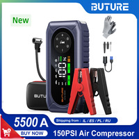 BUTURE 5500A Car Jump Starter Power Bank Portable 150PSI Air Pump Car Battery Emergency Boosters Car Starter Starting Device