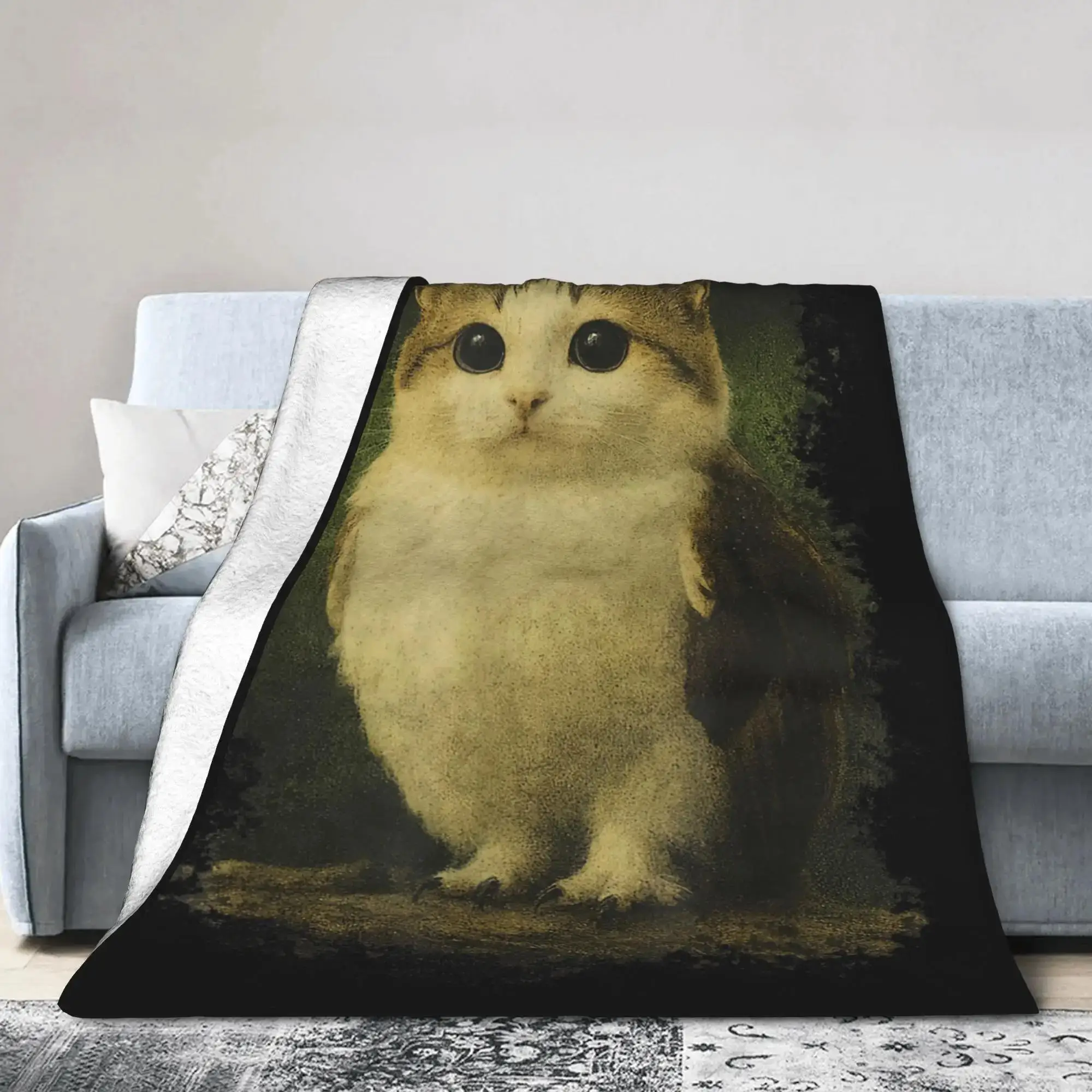 

Мягкое дышащее одеяло-плед Meowl Cat Owl Trendy Meme Funny из фланели для путешествий на самолете, покрывало для кровати, декор для дома