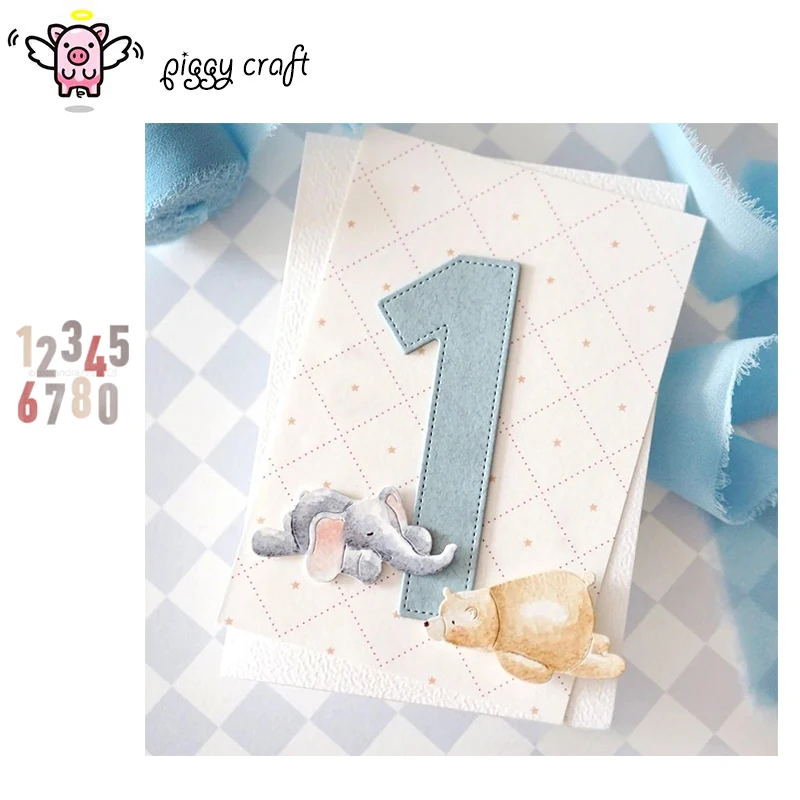 

Металлические вырубные формы Piggy Craft: большие цифры с пунктирными линиями, трафареты для скрапбукинга, вырубные ножи, штампы для бумаги