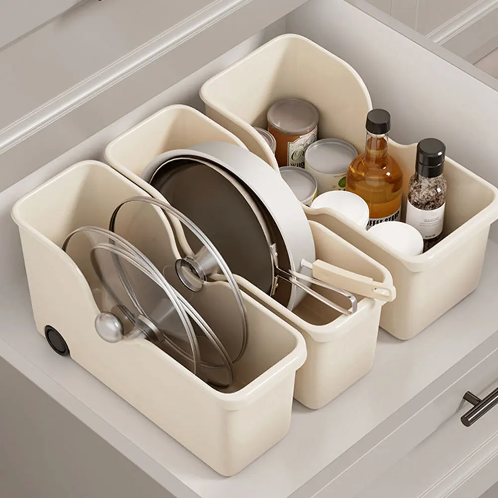 

Drawer Type Storage Box Clear Plastic Sundry Organizer for Kitchen Cabinet Bathroom Office Space Saving Right Angle Design