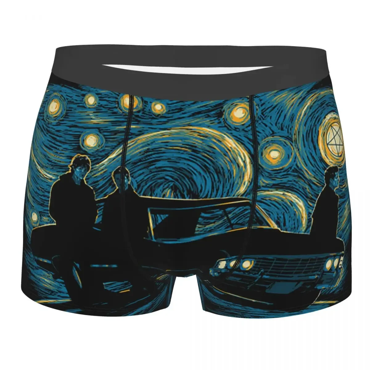 Men Boxer Shorts Panties Supernatural Night Soft Underwear The ry  Vincent Van Gogh  Dean Sam Winchester