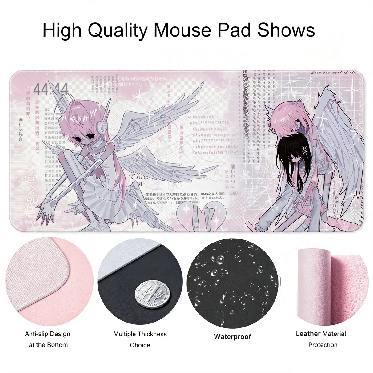 Creative Full Screen Lucky Clover Ins Leather Table Mat Girl Geart Simple Mouse Pad PU Gaming Computer Pad Anti Slip Y2K Pad