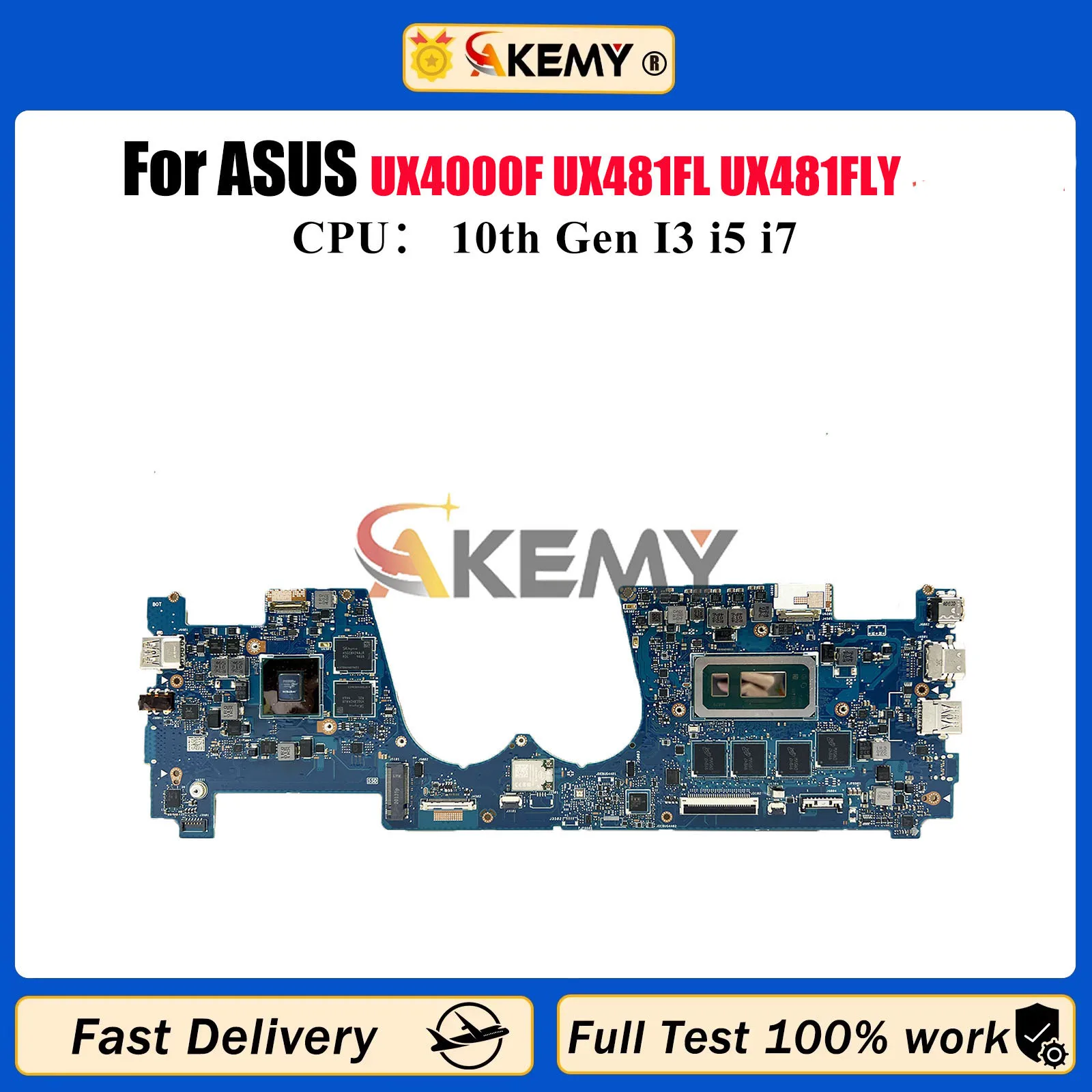 

UX481FL Laptop Motherboard For ASUS ZenBook Duo UX481F UX4000F UX481FL UX481FAY UX481FLY Mainboard With 10th Gen I3 i5 i7 fast