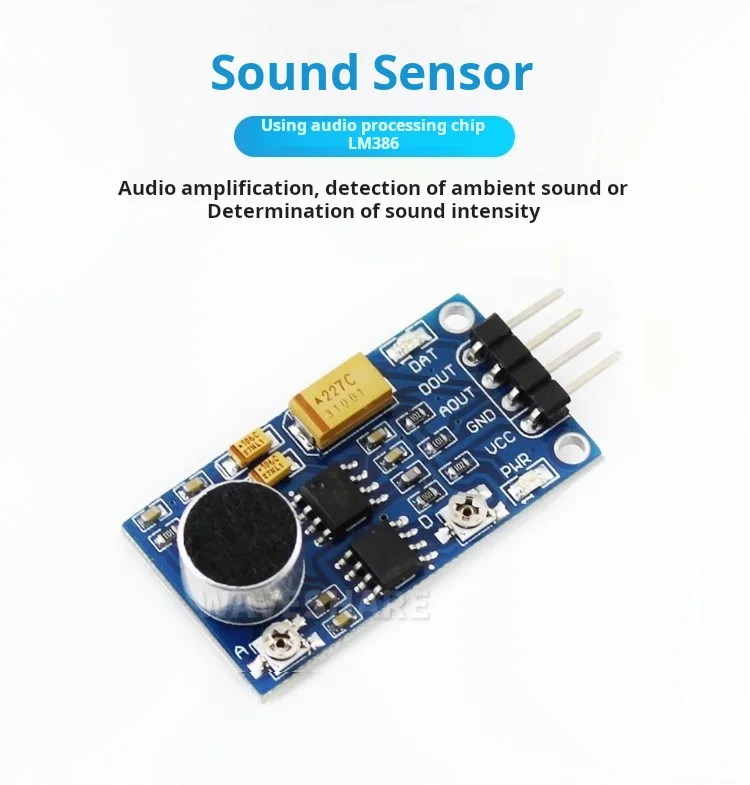 Original lm386 Sound sensor module voice control sound detection audio signal amplification increase sensitive output