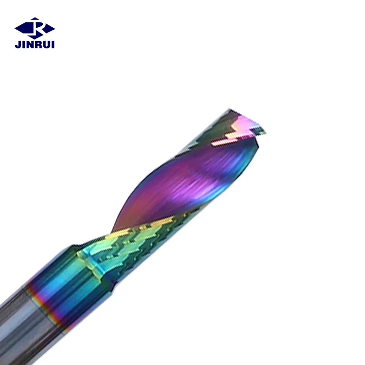 JR Color Coating Single Flute End Mill 1 Flute Milling Cutter for Aluminum and woodworking