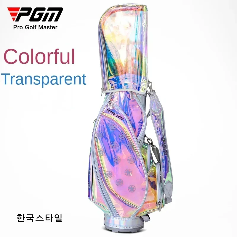 

PGM Golf Women's Bag TPU Waterproof Korean Style Colorful Laser Transparent Golf Bag Travel Bag QB125