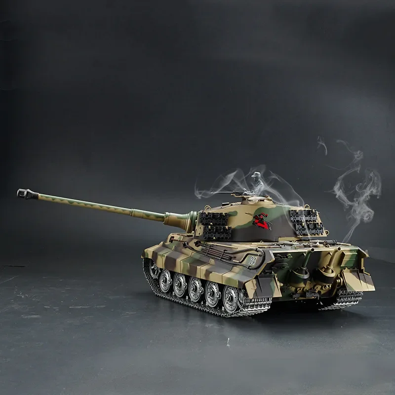 Henglong-Alemão Tigre Rei Henschel Metal RC Tanque, Carro de Heavy Metal, Modelo Multifuncional Brinquedos, Projeção, Controle Remoto 2.4G, 3888A