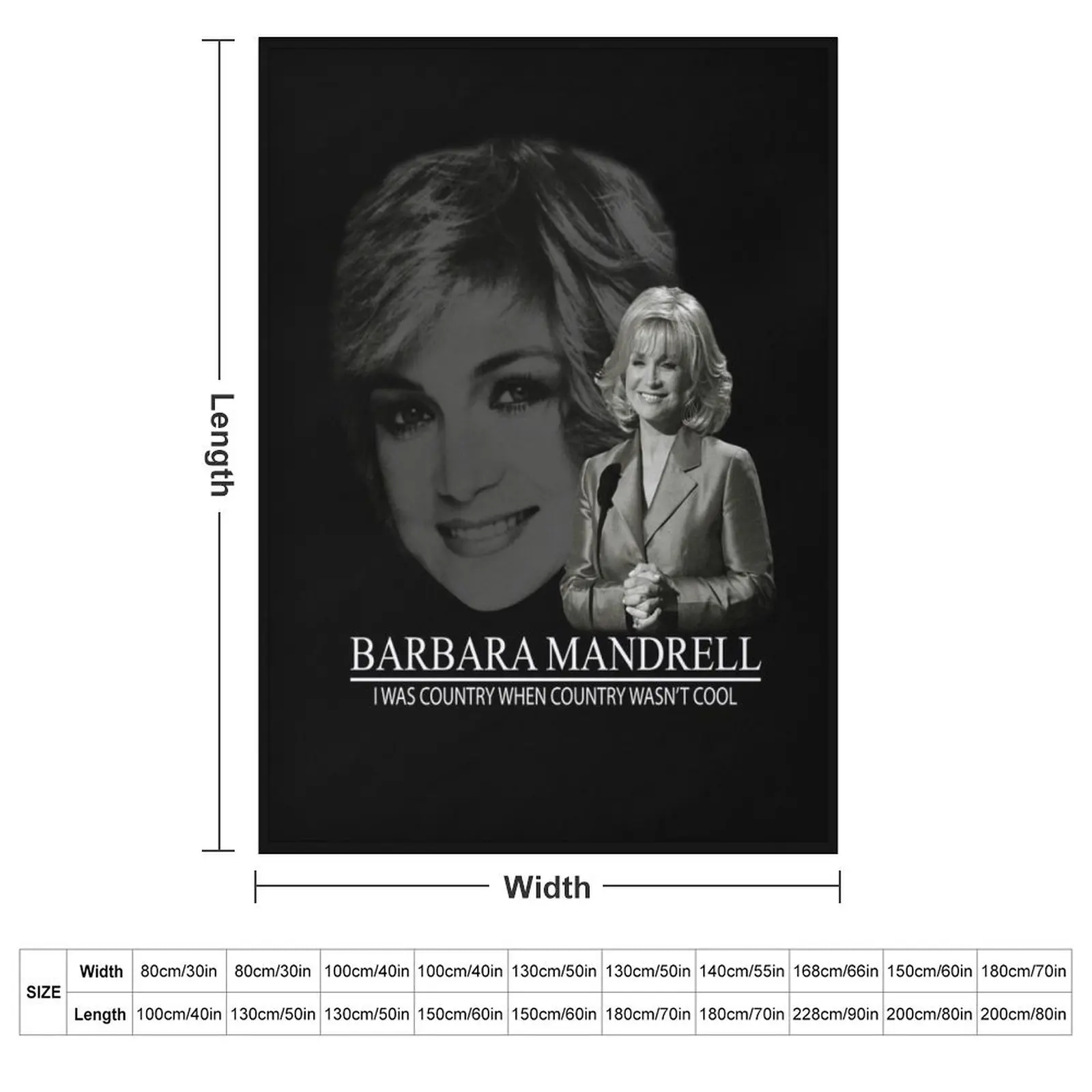 Barbara Mandrell Classic Guys Throw Blanket couch cozy soft plush fuzzy picnic outdoor blanket