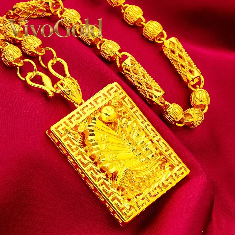 VivoGold VivoGold Men Smooth Sailing Necklace 24K Gold AU999 - Smooth sailboat edges, fine links, comfortable skin-friendly wear