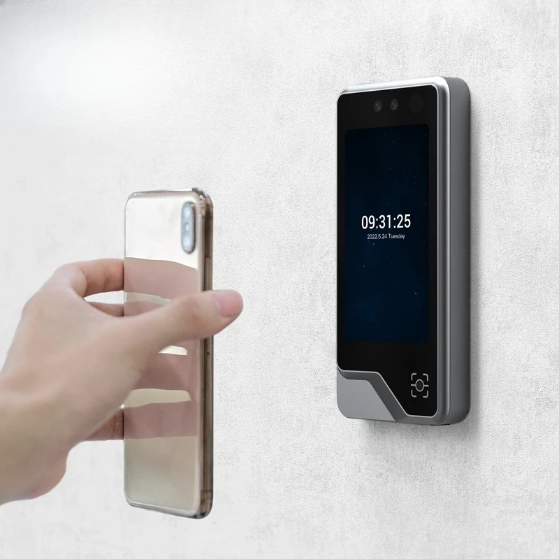 Face Recognition Access Control Terminal 5 Inch AI Time Attendance Turnstile IR Night Visio