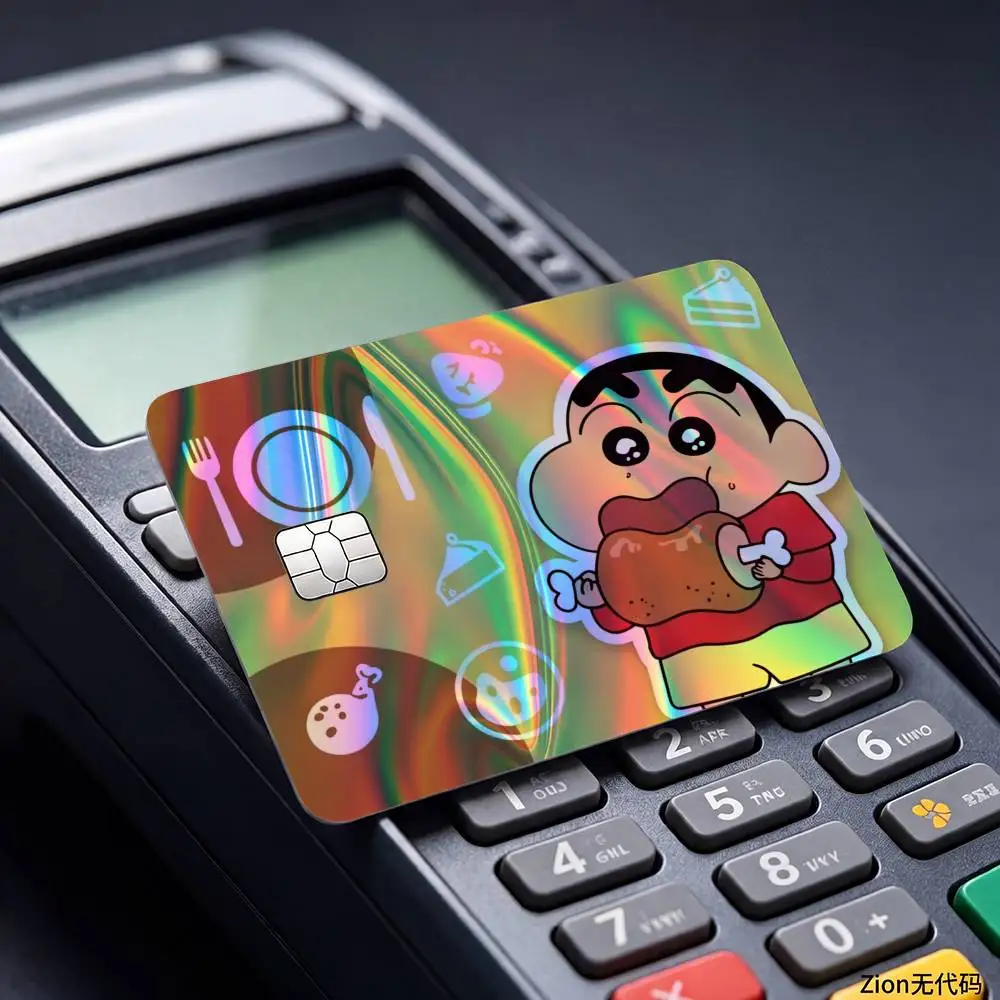 Crayon Shin-chan Laser Reflective Card Skin Sticker For Debit Credit Card